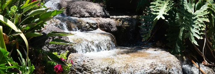Kleiner Wasserfall im Garten
